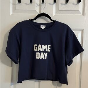 Le Lis Game Day Navy Blue Crop Top Sz Medium